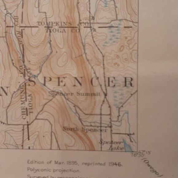Ithaca ny original topographic map. Set of two maps. Dryden. Upstate ny. Cornell - Picture 3 of 9